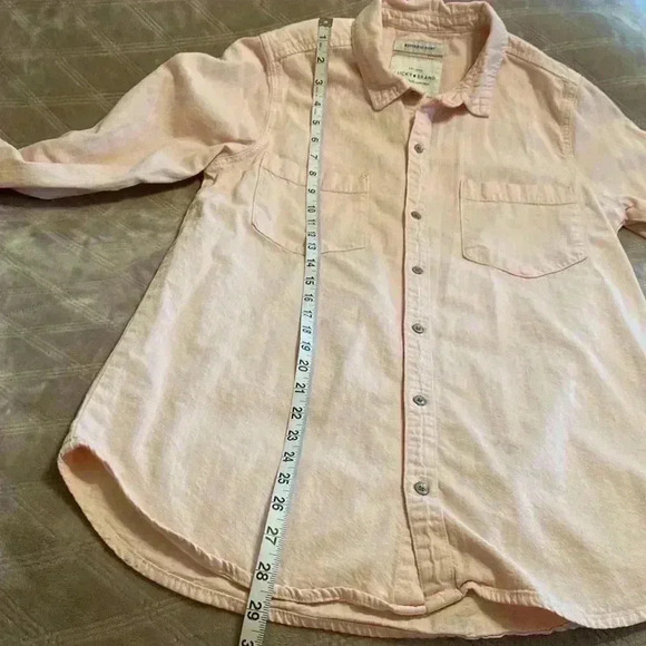Lucky Brand Boyfriend Shirt in Pale Pink, Size Small. Long Sleeve, Button Front - Picture 6 of 16